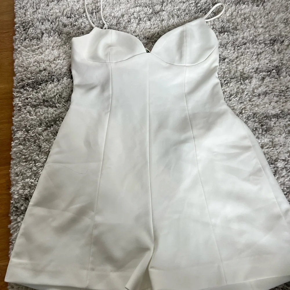 Zara White Mini Dress with Spaghetti Straps - Picture 3 of 8